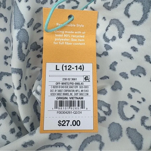 KONA Sol Large (12-14) Off White/Black Twist-Front Leopard Print Tankini Top New - Picture 7 of 12